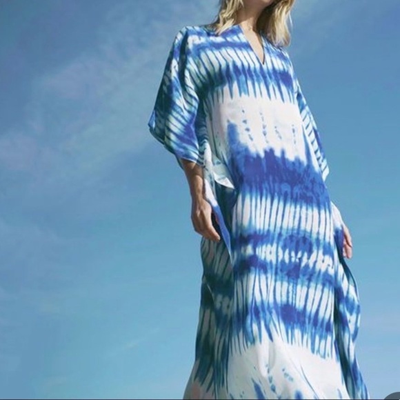 NEW Tie Dye Caftan Dress Swim Beach Coverup Maxi - Picture 7 of 7